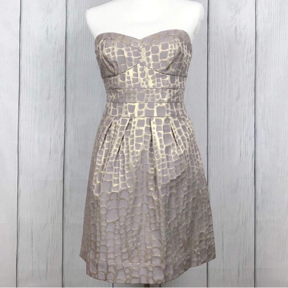 American Eagle Strapless Sweetheart Dress 6 Taupe